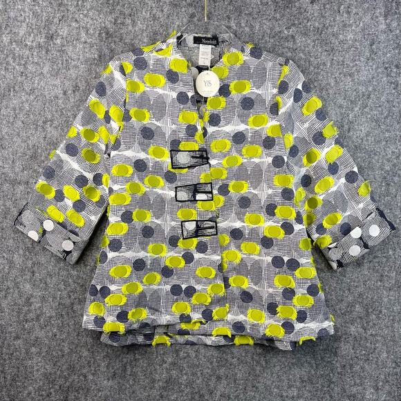 Moonlight Y & S Fashion Design Womens Dot Swing Jacket Size Small Green Gray - Picture 1 of 9